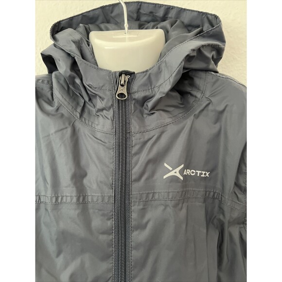 Arctix Kids Stream Rain Jacket Windbreaker HoodedWater Weatherproof Unisex Grey - Picture 4 of 16